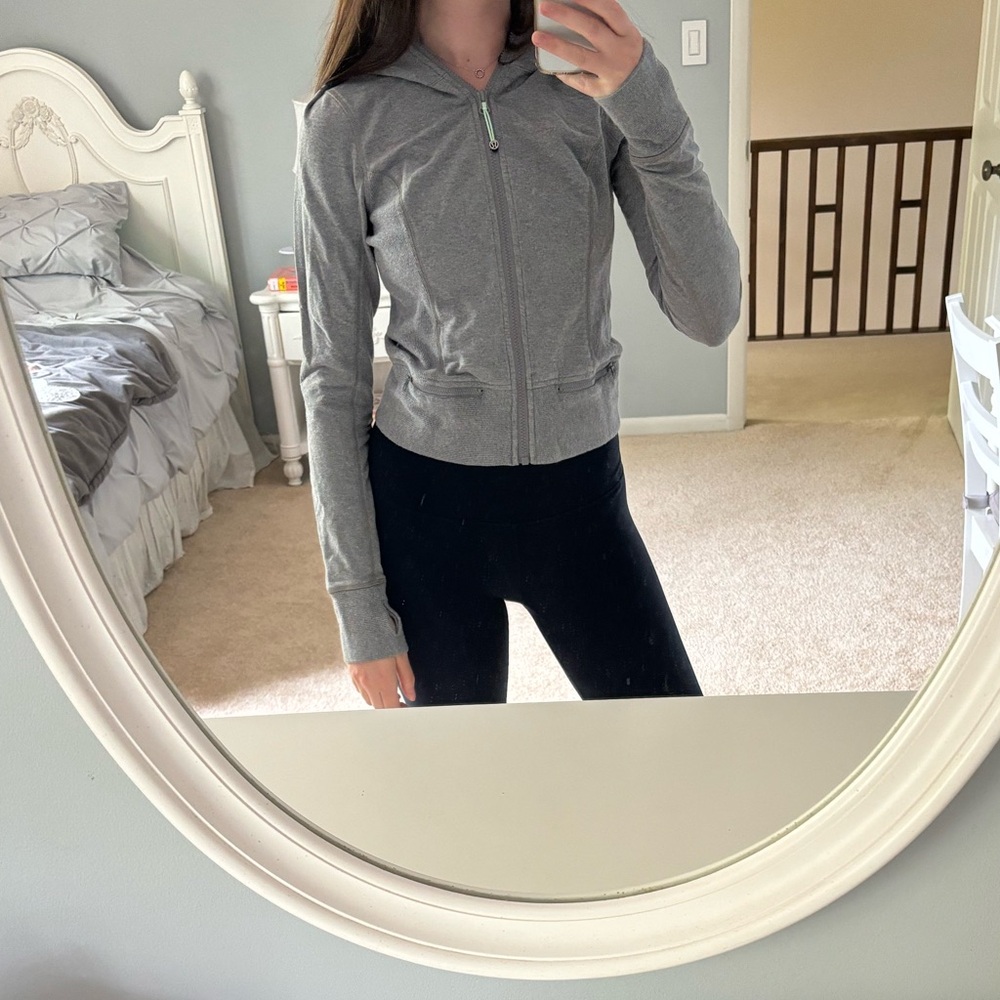 Lululemon grey zip up, Size 6